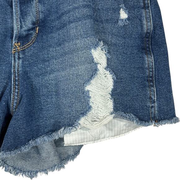 Hollister JRS SZ 9 High-Rise Boyfriend Jean Shorts Button-Fly Distressed Frayed - Picture 3 of 10
